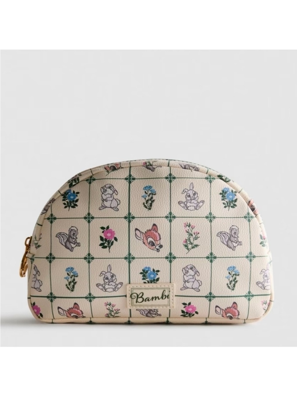 Disney Bambi NWT Floral Beige Cosmetic Pouch